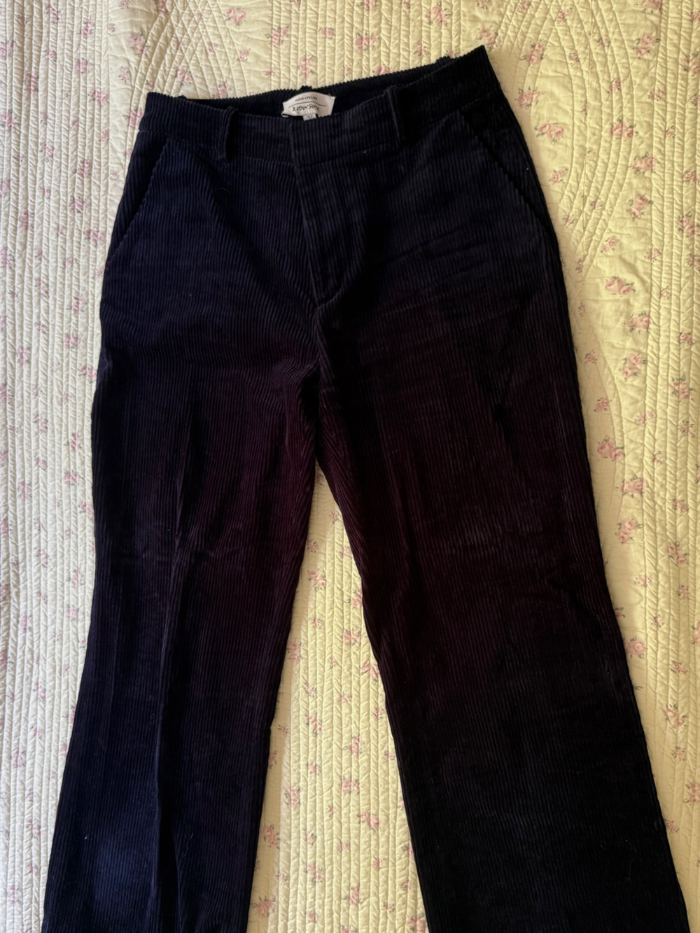 & Other Stories Navy Corduroy Cropped Pants